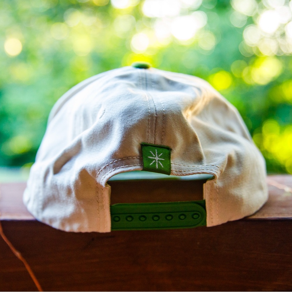 2025 Highwater Music Festival Merch Hat, embroidered green/white skull oyster - Picture 5 of 5